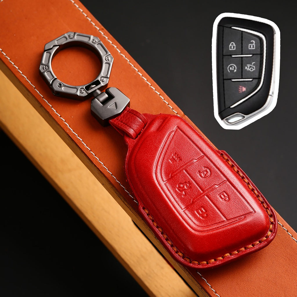 Cadillac Leather Key Cover - Premium Protector for All Models