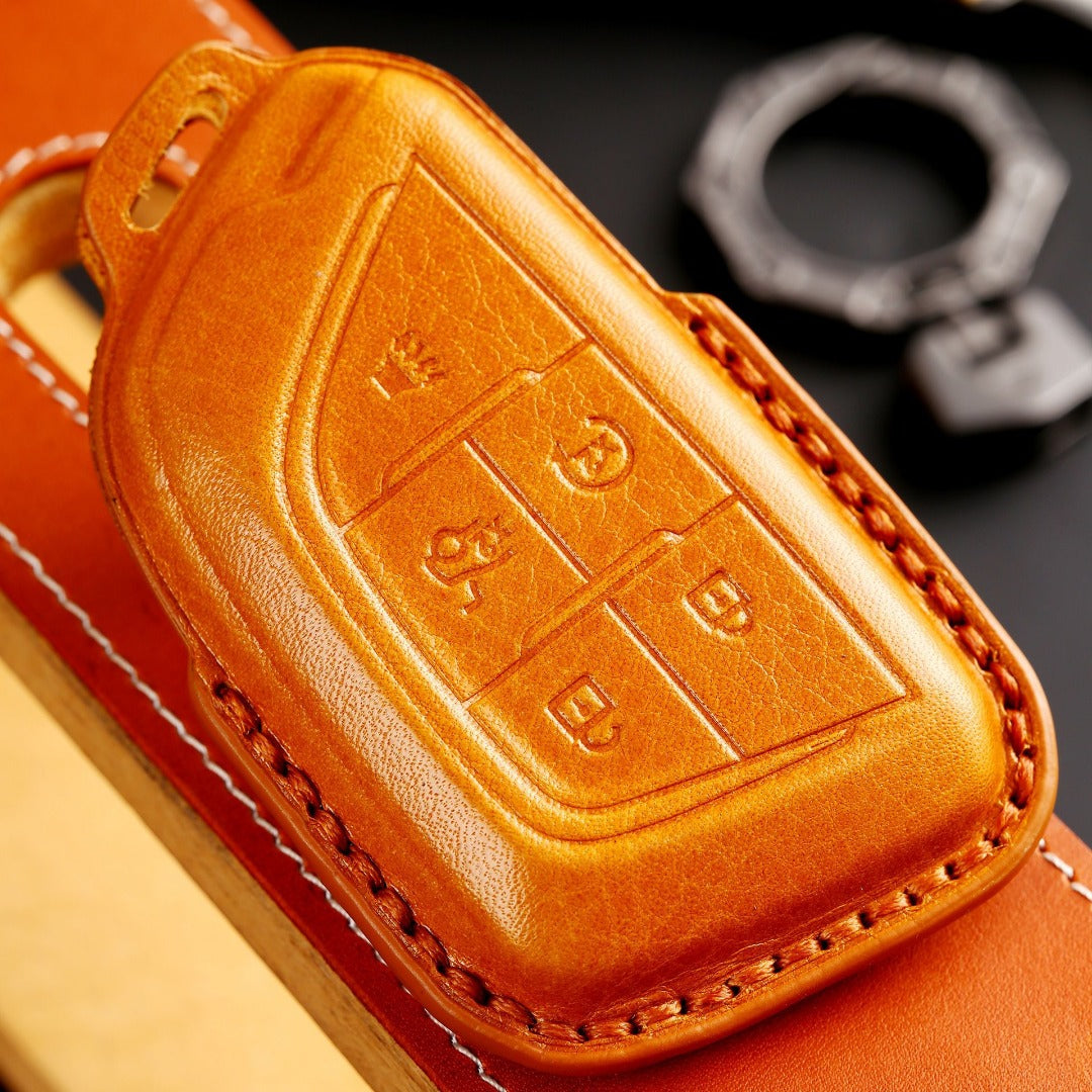 Cadillac Leather Key Cover - Premium Protector for All Models