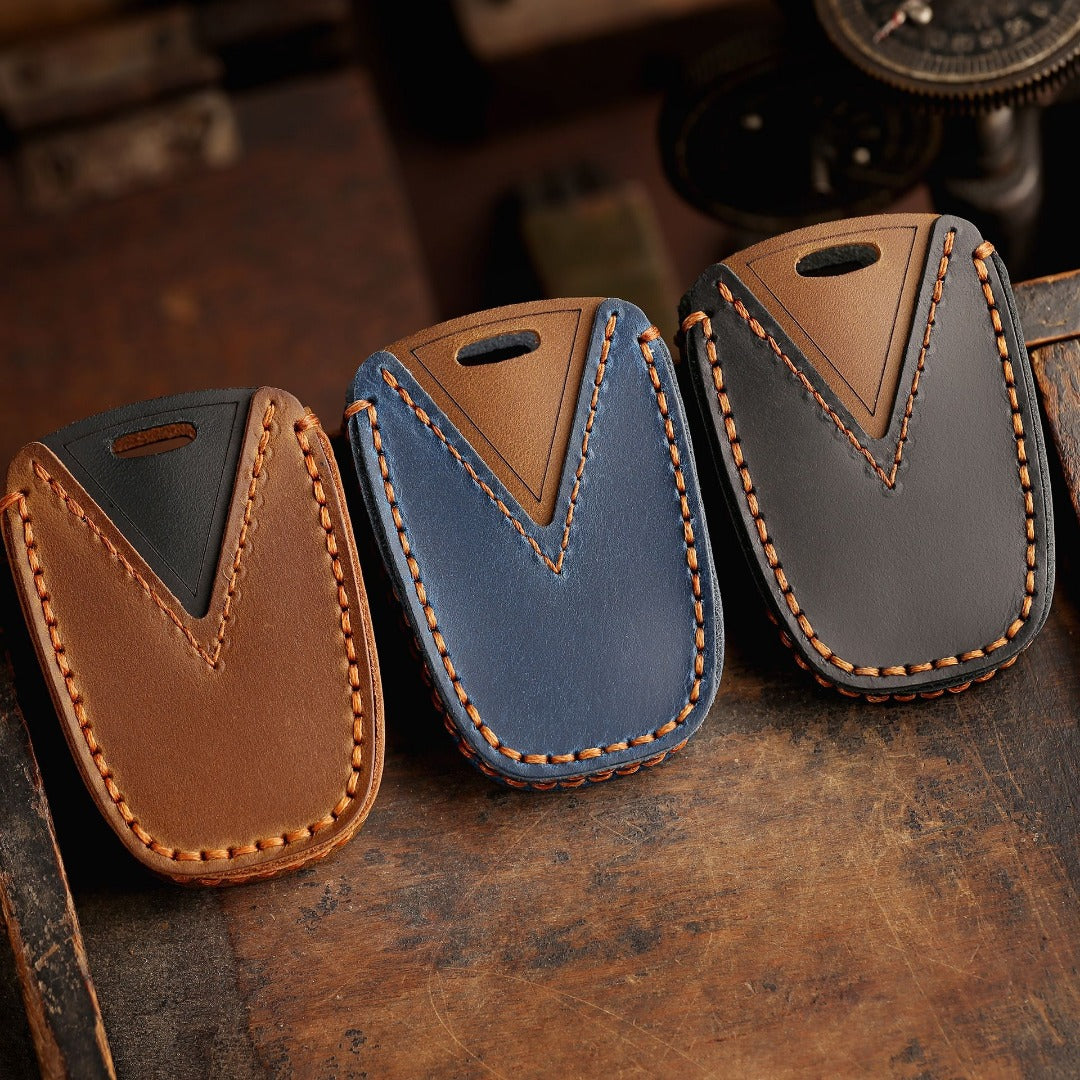 Étui de clé de voiture en cuir pour Hyundai IX45 (3 ou 4 boutons)