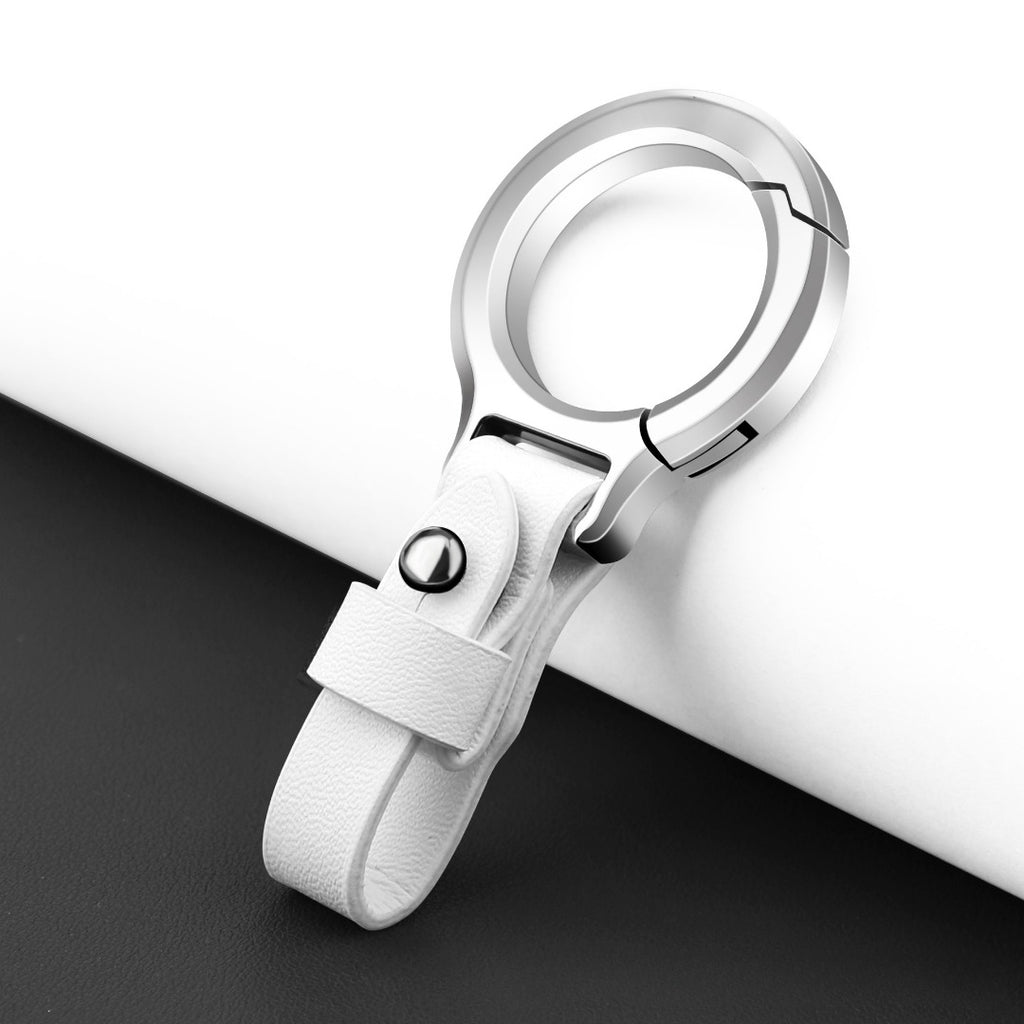 Porte-clés en cuir de vachette pleine fleur et alliage de zinc