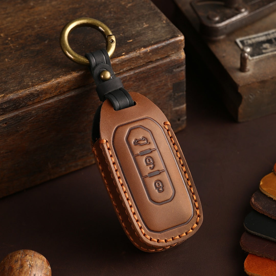 Ford Autoschlüsselhülle aus Leder mit 3 Tasten