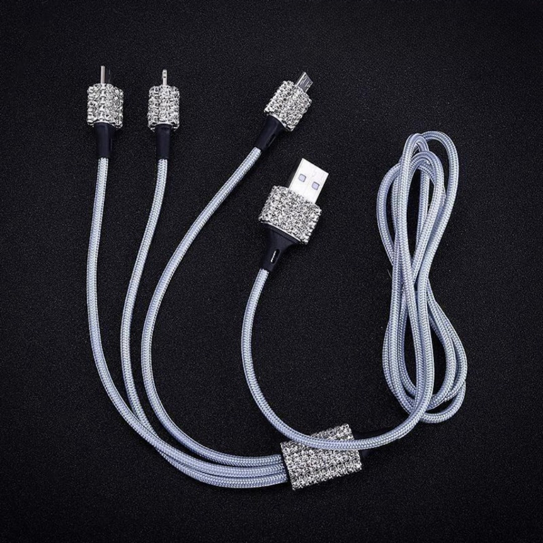 Car Rhinestone Charging Set