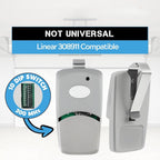 Multicode Linear 308911, 10 dip Switch Gate Opener Remote 300MHz, Multi Code Garage Door Opener Remote, Garage Clicker Replacement