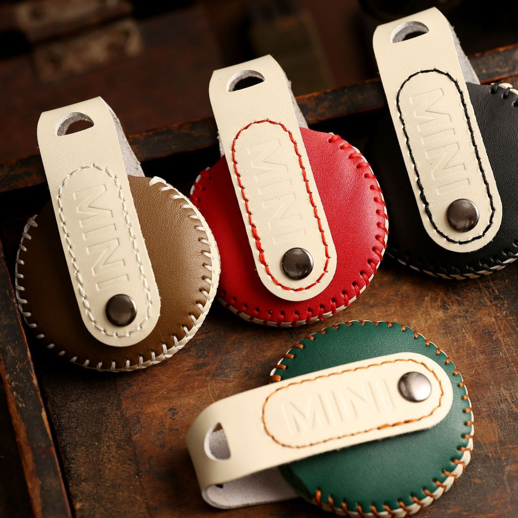 Carsine BMW Mini Cooper Countryman Leather Car Key Cover Black