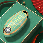 Carsine Nissan Car Key Case Gold Inlaid With Jade Green / Key case