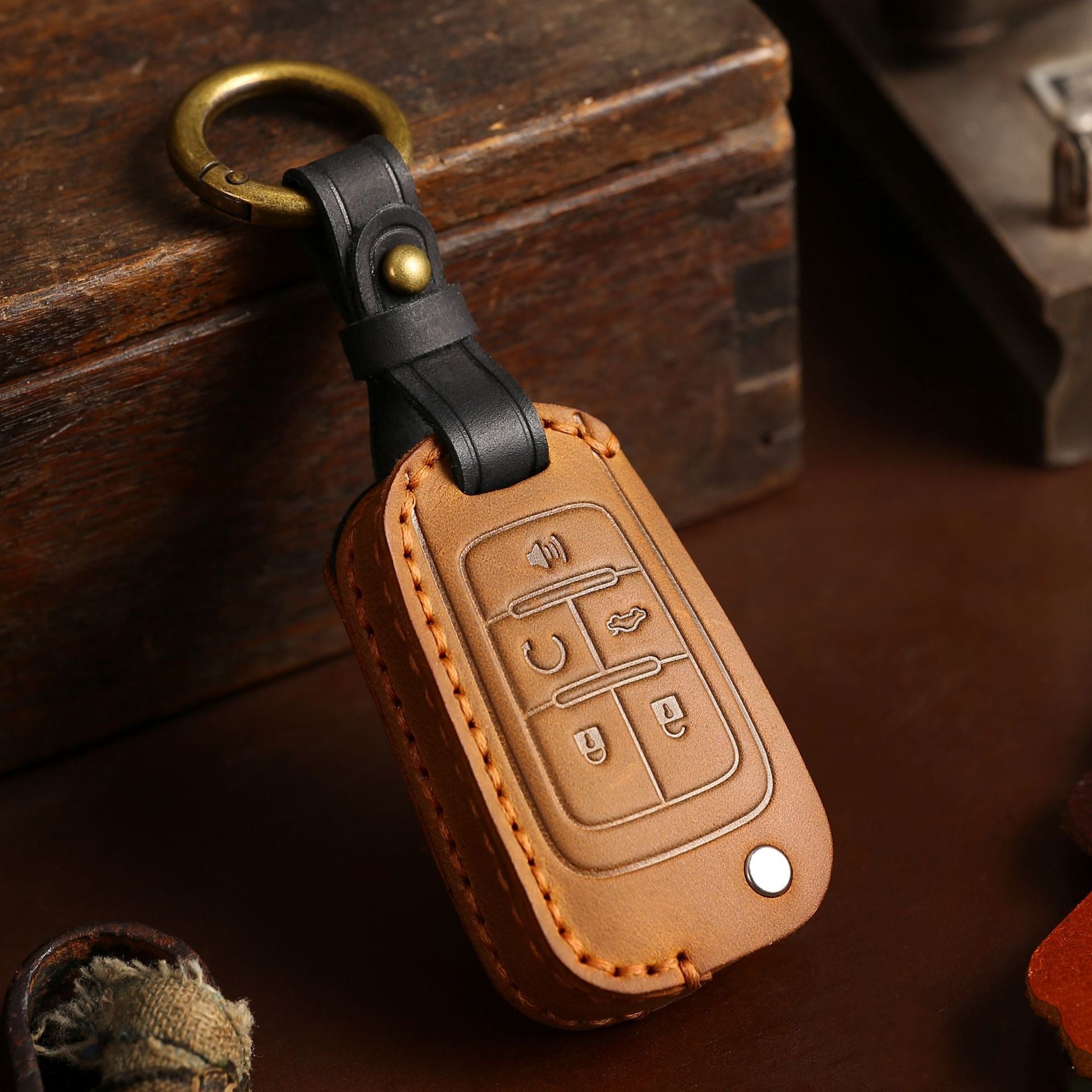 Autoschlüsselhülle aus Leder für Buick und Chevrolet (2, 3, 4, 5 Tasten)