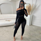 Sexy hot girl hollow one-piece high-elastic jumpsuit