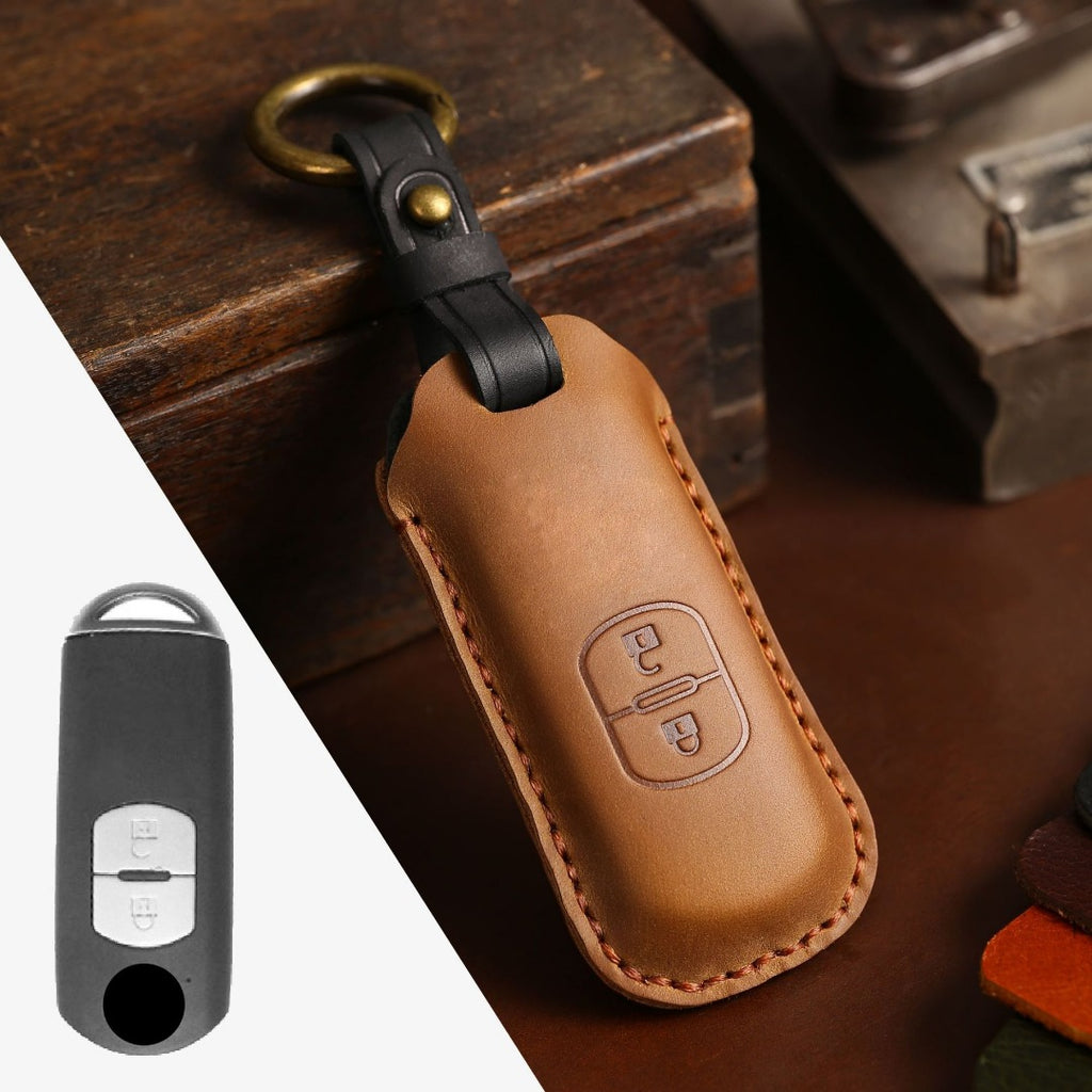 Mazda Angkesaila CX4 CX5 CX8 CX9 CX30 Atez Leder-Autoschlüsselhülle mit 2 und 3 Tasten