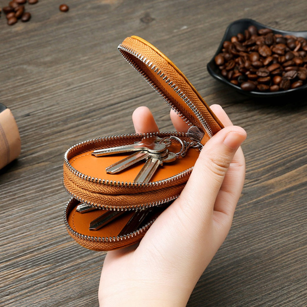 Doppellagige Autoschlüsseltasche aus Leder, passend für alle Modelle