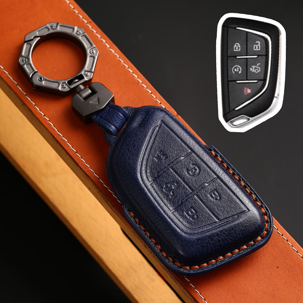 Cadillac Leather Key Cover - Premium Protector for All Models