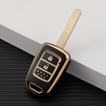 Carsine Honda Car Key Case Golden Edge 2,3,4 Button Black / 2 buttons
