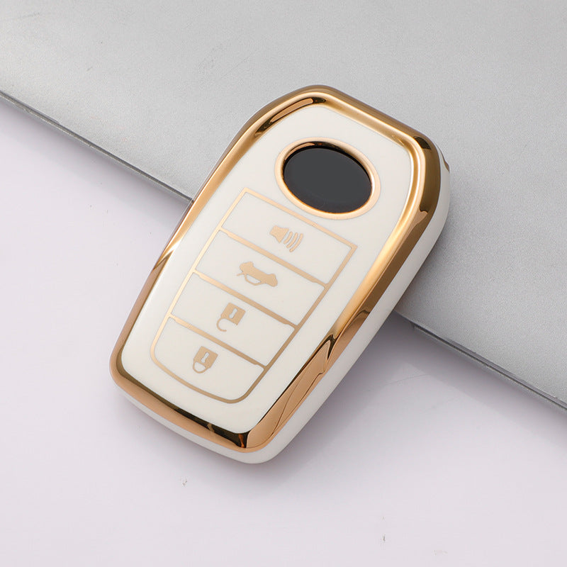 Carsine Toyota Car Key Case Golden Edge White / Key case
