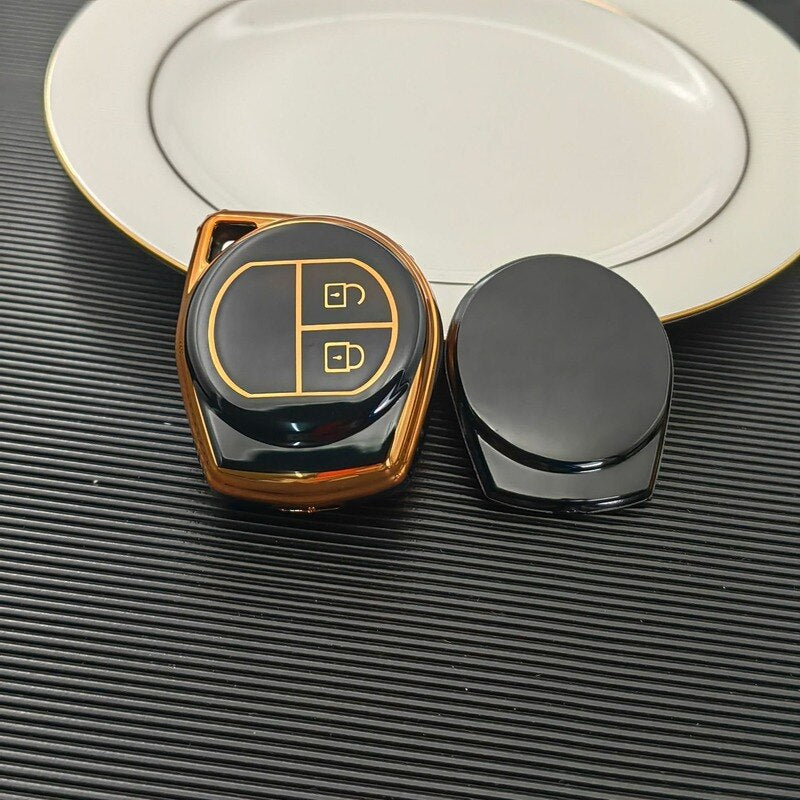 Carsine Suzuki Car Key Case Golden Edge Gold black