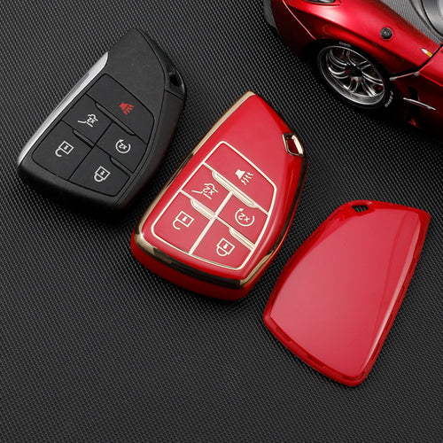 Carsine Chevrolet CMC Yukon Buick Car Key Case Golden Edge White / Key case